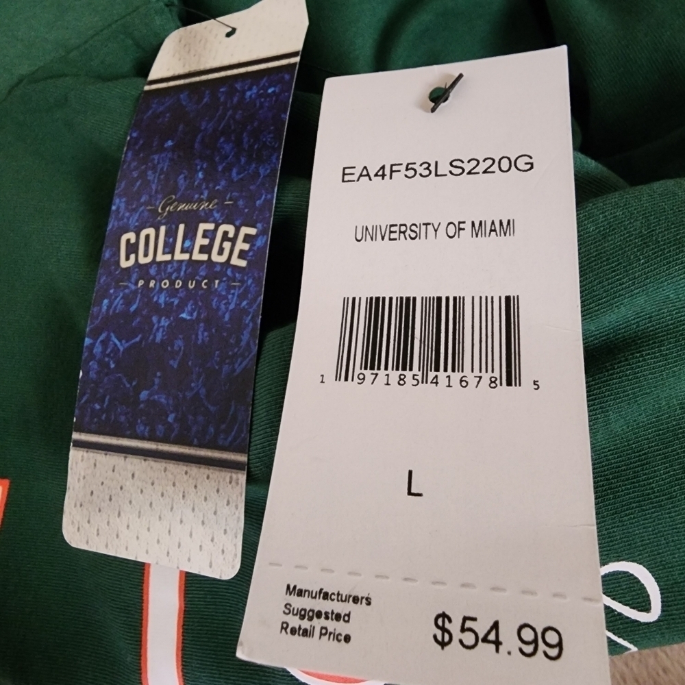 Miami Univeristy Hurricanes Long Sleeve Shirt Women's Large Wear by Erin Andrews - Picture 4 of 9